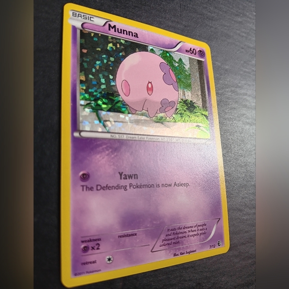 Munna Pokemon Card - 2011 McDonalds Promo - 7/12 Rare Holo - Picture 4 of 9